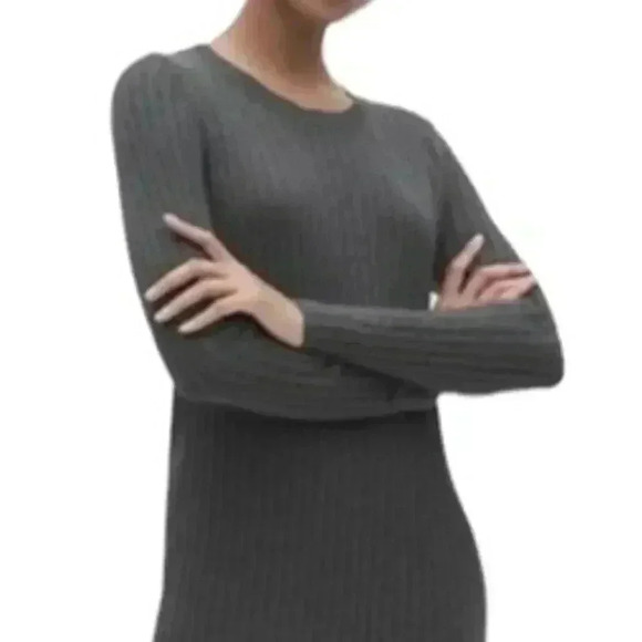 (2 for $15) Gap ribbed knit crew neck sweater dress/grey/size Small- NWOT - Picture 2 of 16